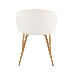 Claire Contemporary/Glam Chair in Gold Metal and Cream Velvet by LumiSource - Set of 2