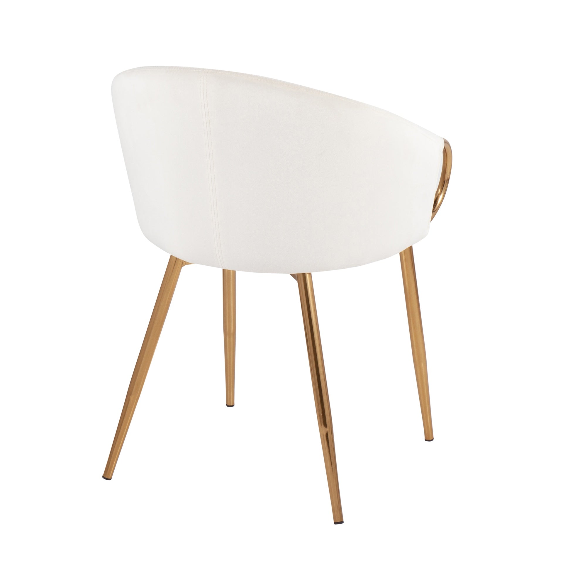 Claire Contemporary/Glam Chair in Gold Metal and Cream Velvet by LumiSource - Set of 2