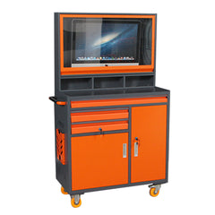 Extra large mobile computer cabinet suitable for up to 32-inch monitors