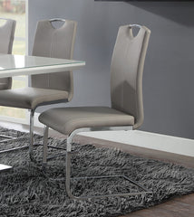 Modern Sleek Design 7pc Dining Set Table with Self-Storing Leaf and 6x Side Chairs Metal Frame Contemporary Dining Room Furniture