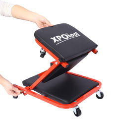 Mechanic Creeper, Garage Gift, 36" Z Creeper Seat, 2 in 1 Mechanic Gifts, 300 lbs Capacity, Low Profile Creeper with 6 pcs Wheels in Garage/Shop for Fathers Day Tool Gift ,red color