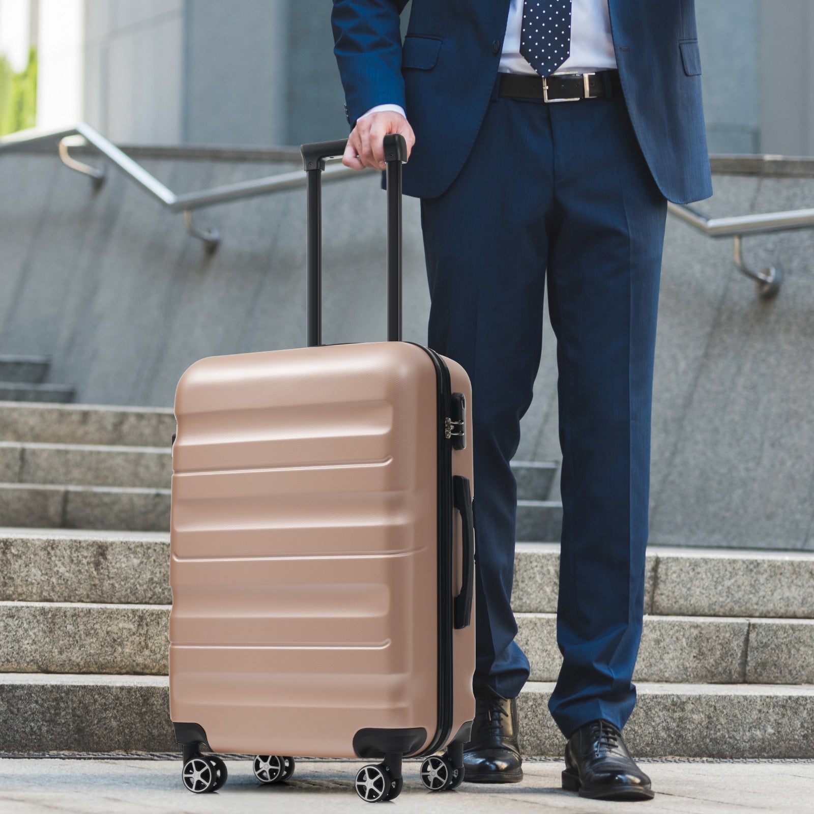 Hardshell ABS Luggage Set - Lightweight & Durable Suitcases with Dual Spinner Wheels, Carry-On & Check-In Sizes for Travel & Business