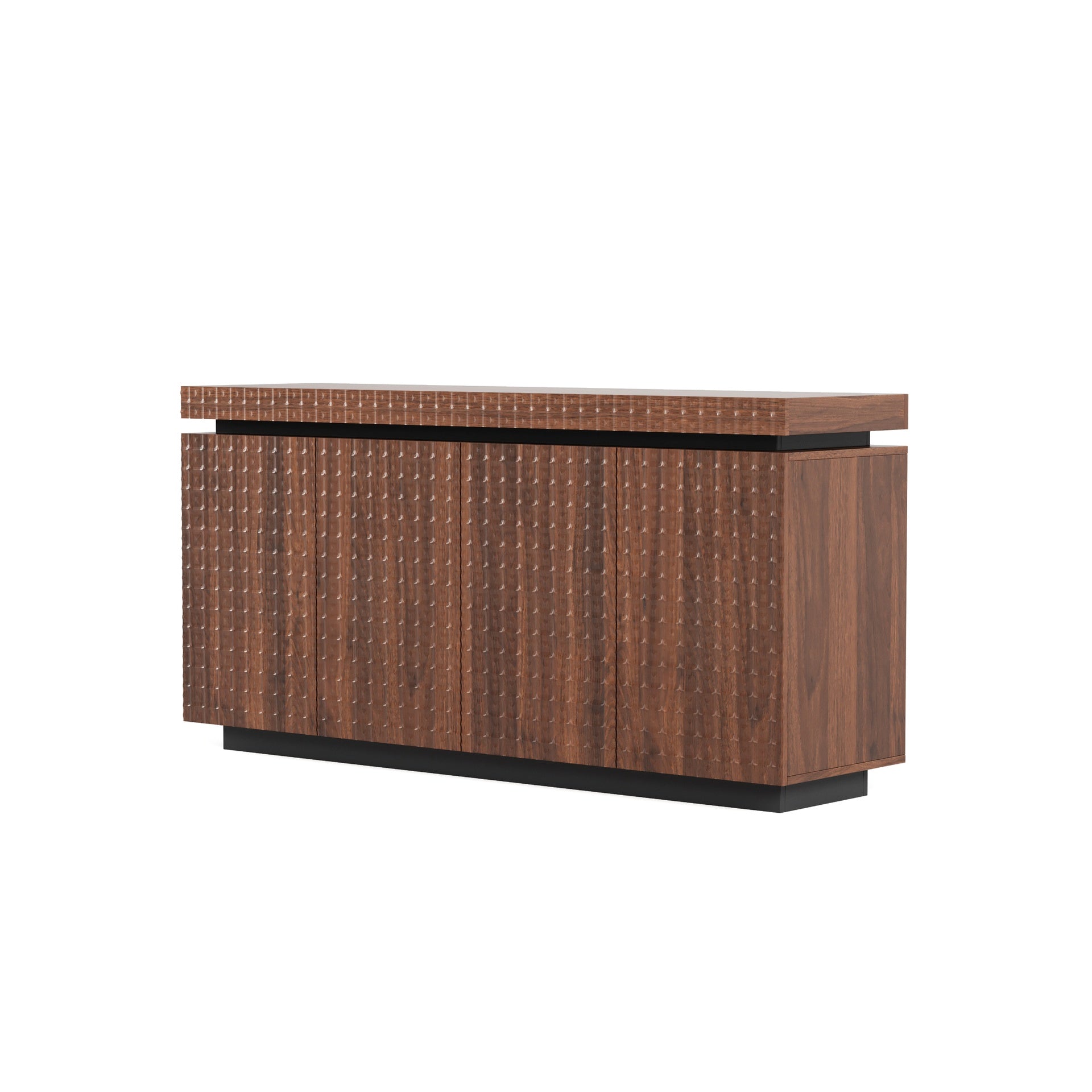 Sideboard Buffet Cabinet,Modern Accent Storage Sideboard, Luxurious Floor Cabinet Buffet with Freestanding Anti Dumping for Kitchen, Living Room, Entryway, Hallway,58.3" Wide 4-Door Sideboard(Brown)
