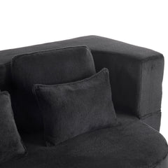 Queen Size Foldable Sofa Bed, plush Futon Sofa Couch, High-Density Foam Convertible Sleeper Sofa, Foldable Floor Couch Bed for Living Room, Guest Room, Bedroom.black