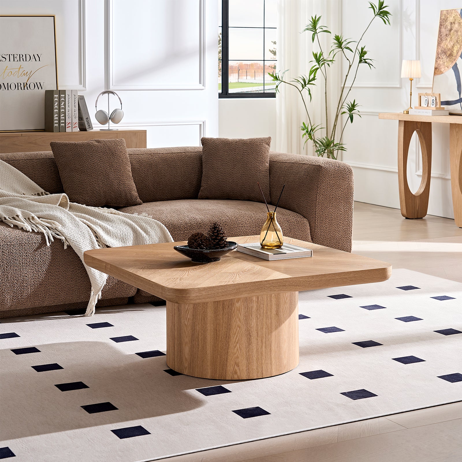 Square Coffee Table, Modern Design for Living Room Use