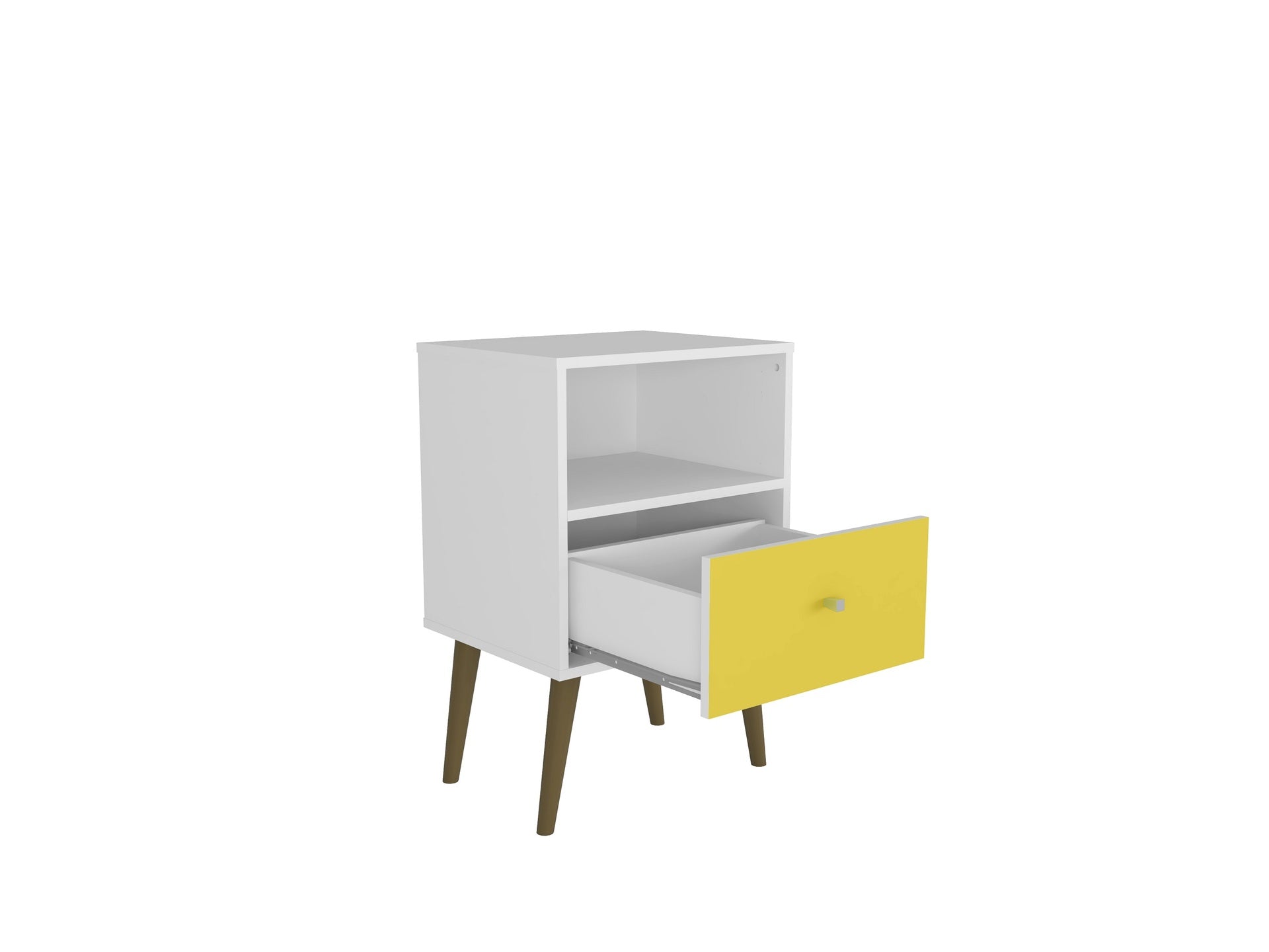 Nightstand in White and Yellow