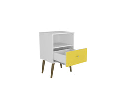 Nightstand in White and Yellow