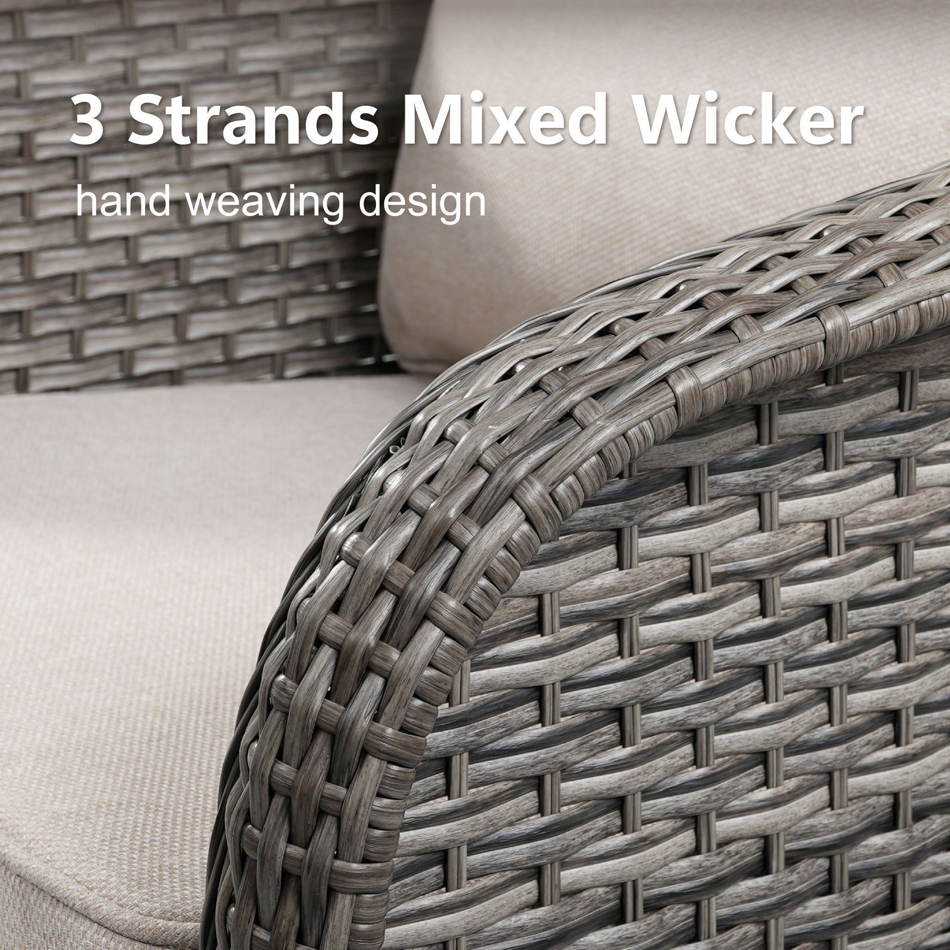 Outdoor Swivel Rocking Wicker Chairs Set of 2, PE Rattan Patio Glider Chairs with Beige Cushions for Porch or Backyard
