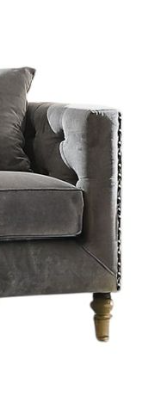 Sidonia Gray Velvet Loveseat W/2 Pillows