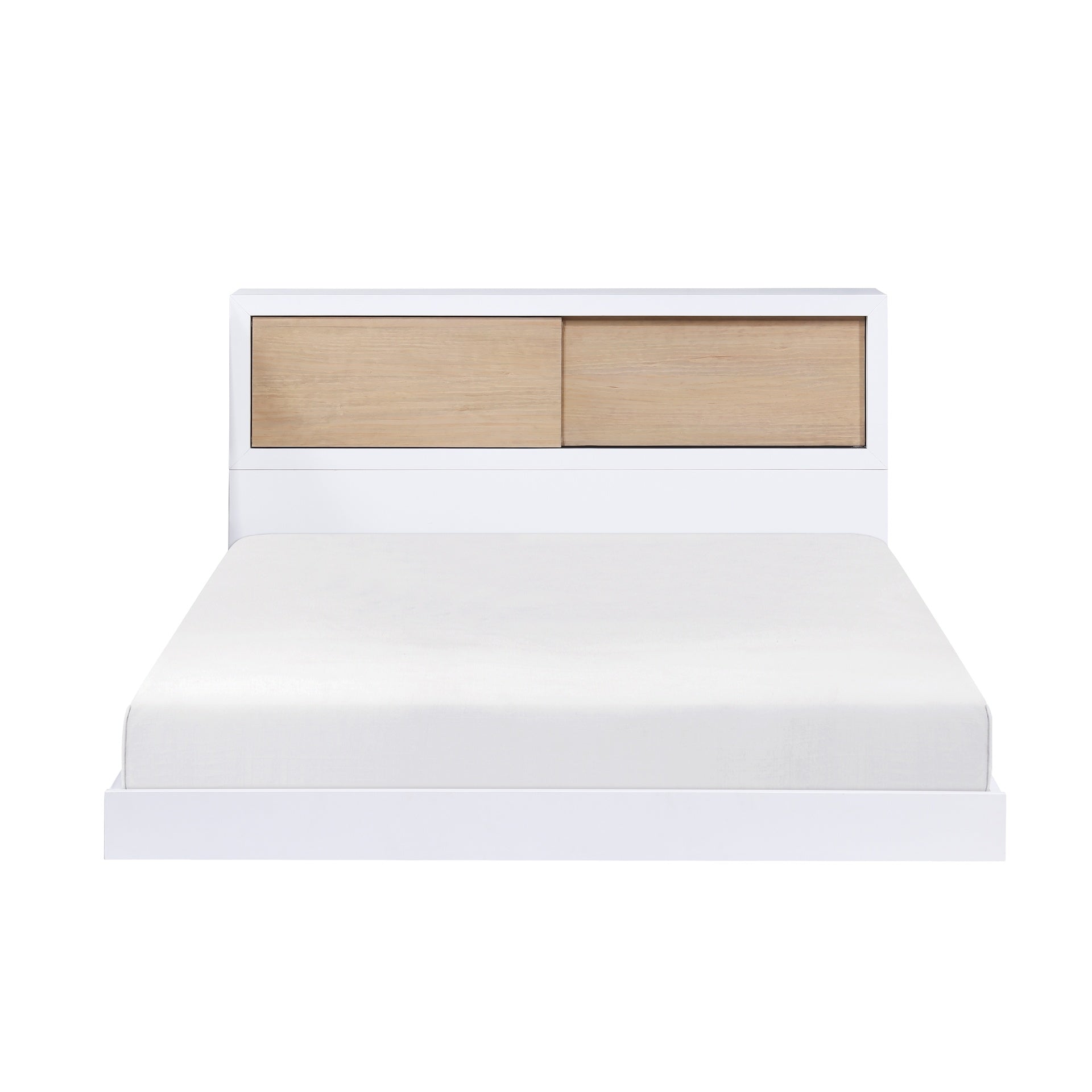 White Finish Full Bed Bookcase Headboard Youth Bedroom Furniture 1pc