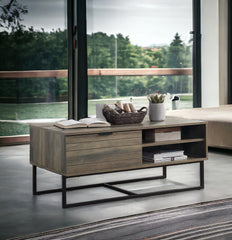 Homare Rustic Oak & Black Finish Coffee Table