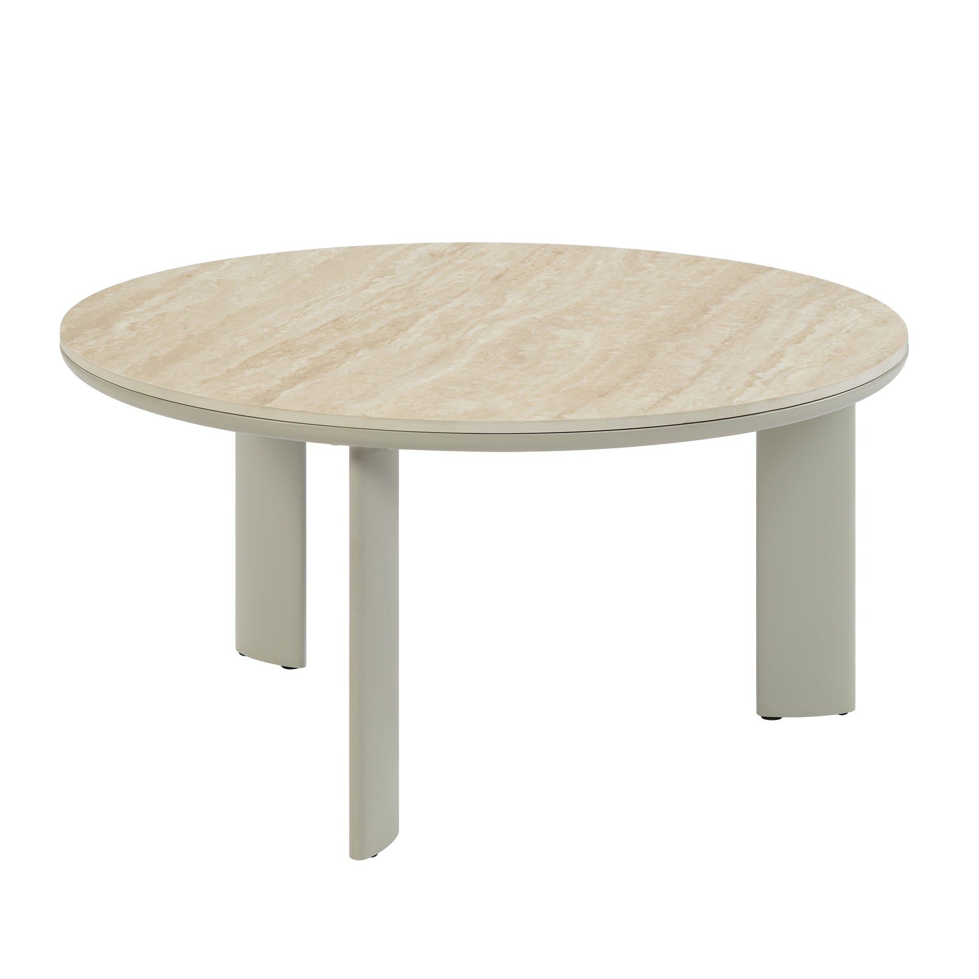 Ingram Ceramic Top & Light Gray Finish Coffee Table