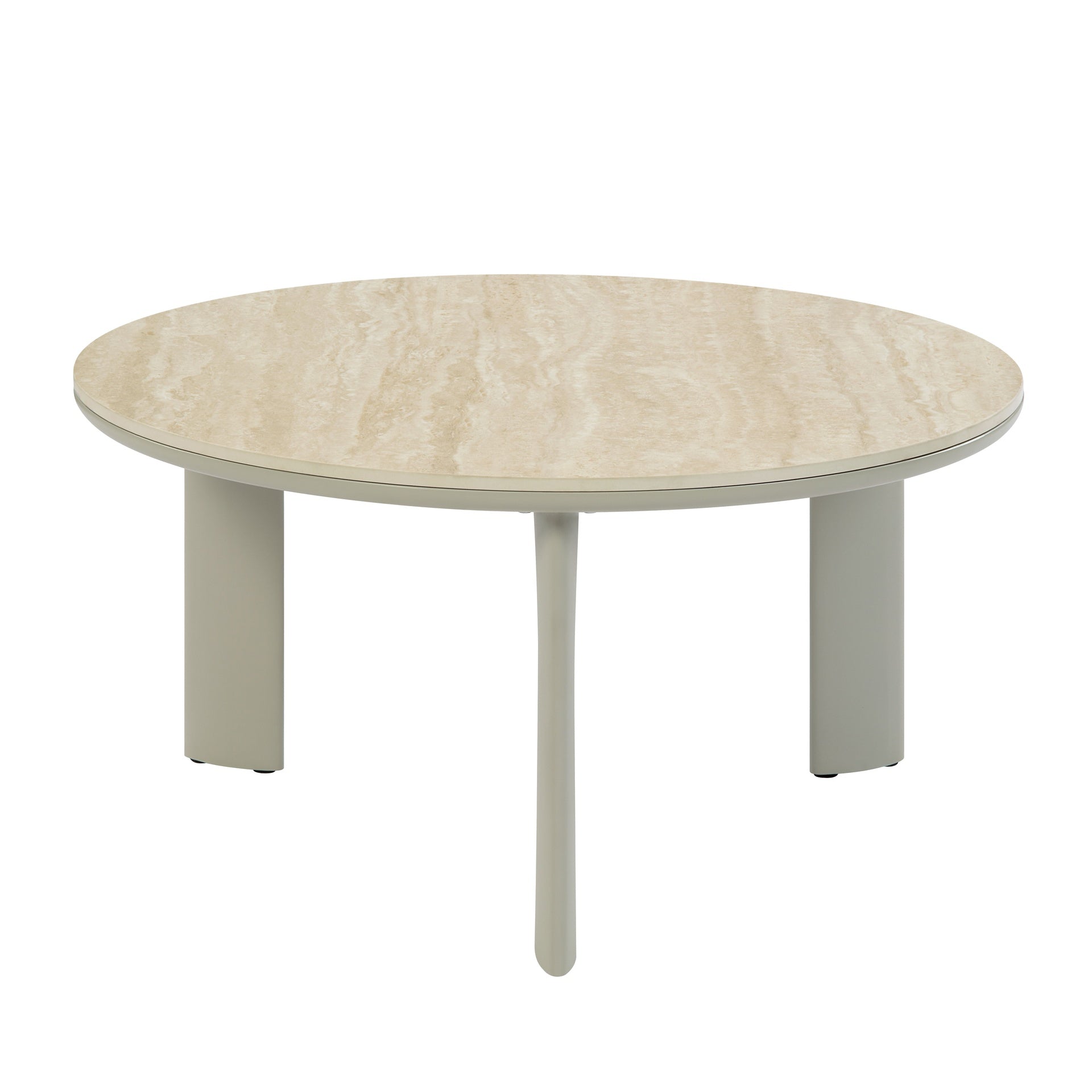 Ingram Ceramic Top & Light Gray Finish Coffee Table