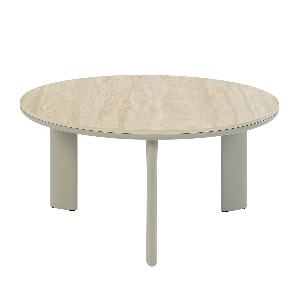 Ingram Ceramic Top & Light Gray Finish Coffee Table