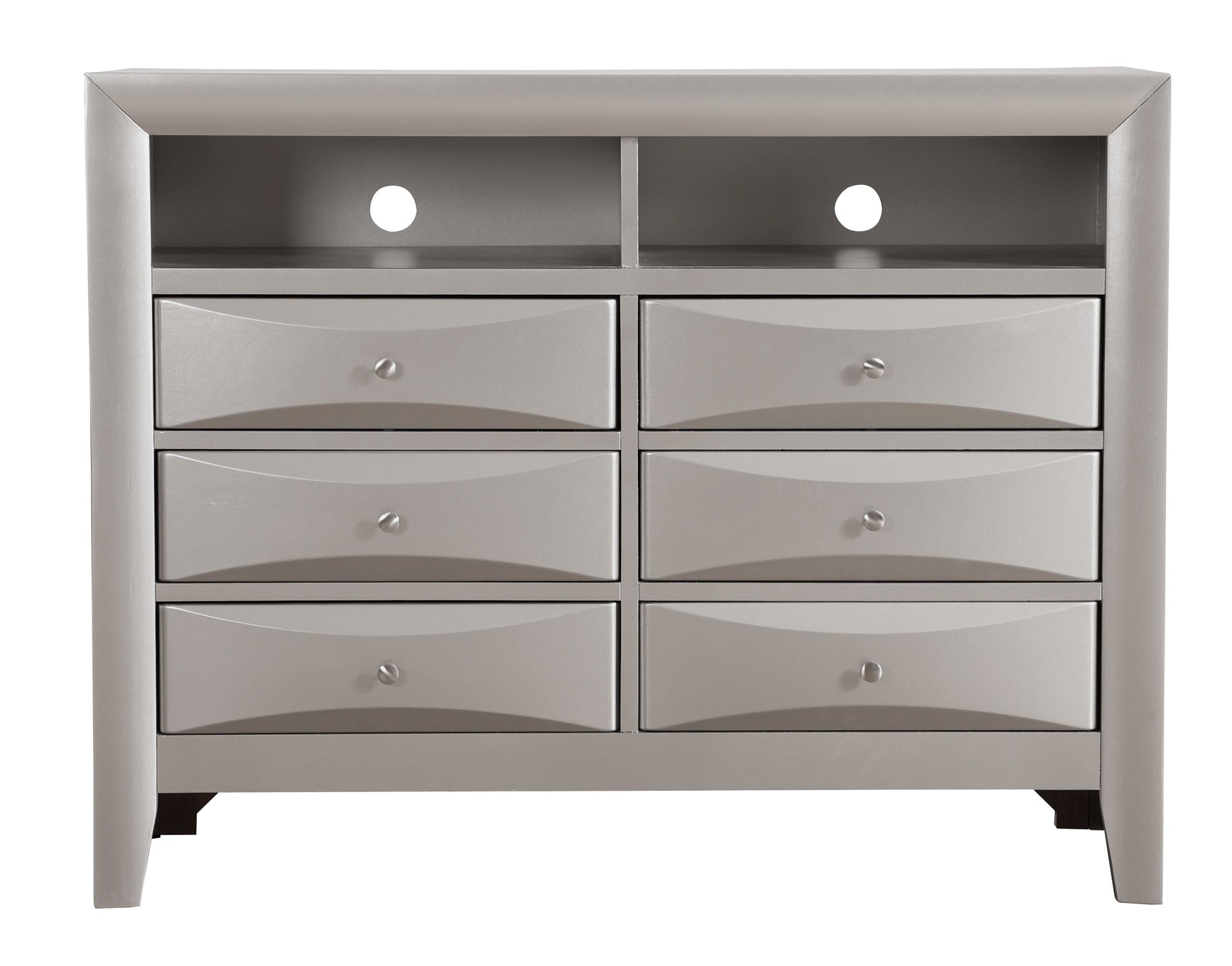 Marilla G1503-TV2 Media Chest , Silver Champagne