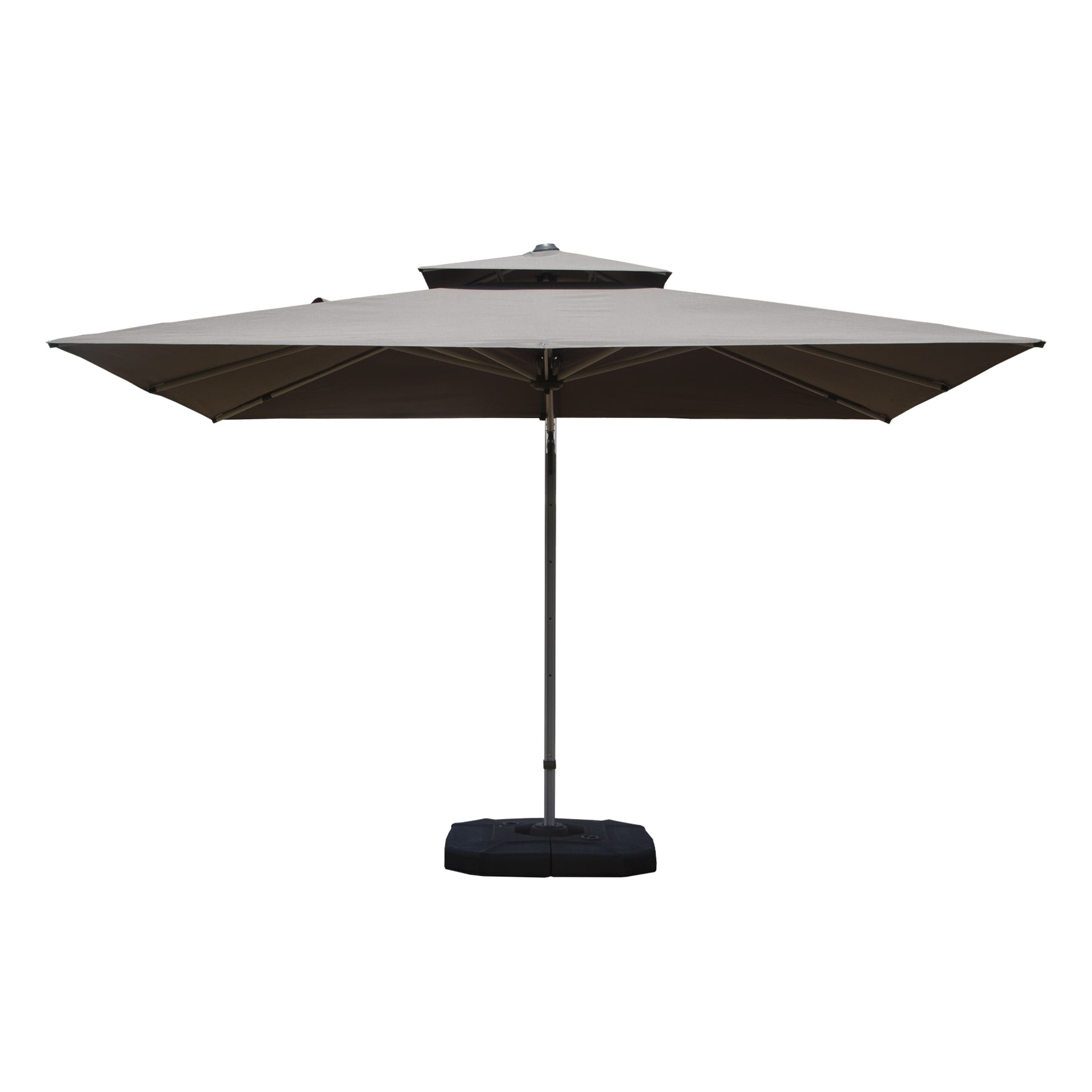 9'x 11' Rectangle Cantilever Umbrella with Center Pole, Gray (Base Not Included)