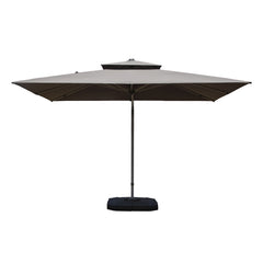 9'x 11' Rectangle Cantilever Umbrella with Center Pole, Gray (Base Not Included)