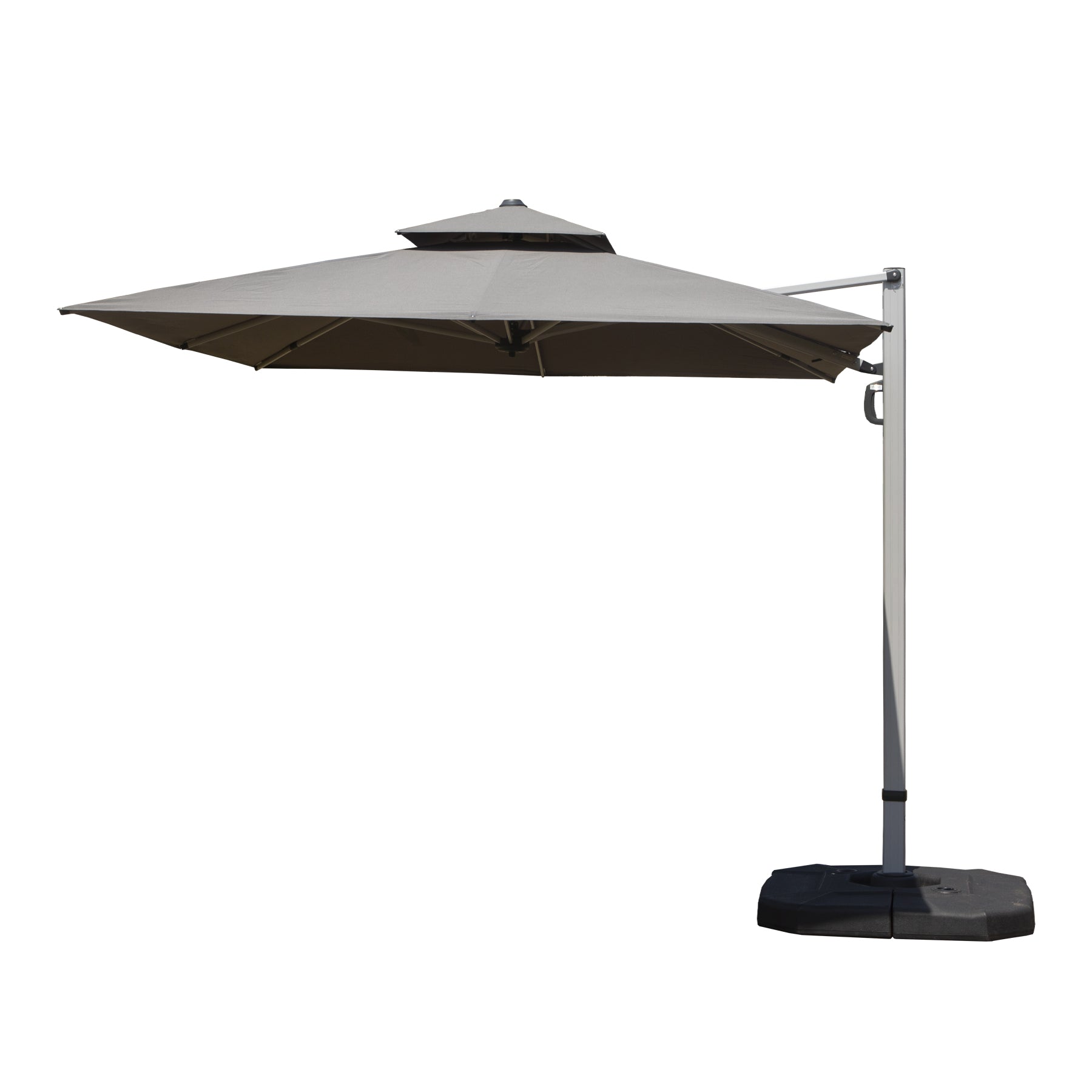 9'x 11' Rectangle Cantilever Umbrella with Center Pole, Gray (Base Not Included)