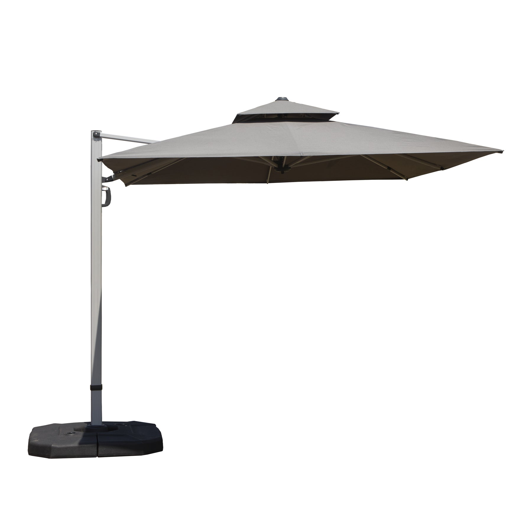 9'x 11' Rectangle Cantilever Umbrella with Center Pole, Gray (Base Not Included)