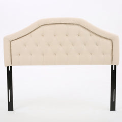 Tufted Upholstered Headboard Queen Size, Solid Wood Head Board with Durable Metal Legs, Adjustable Height Queen headboard with Nailhead Trim in Bedroom