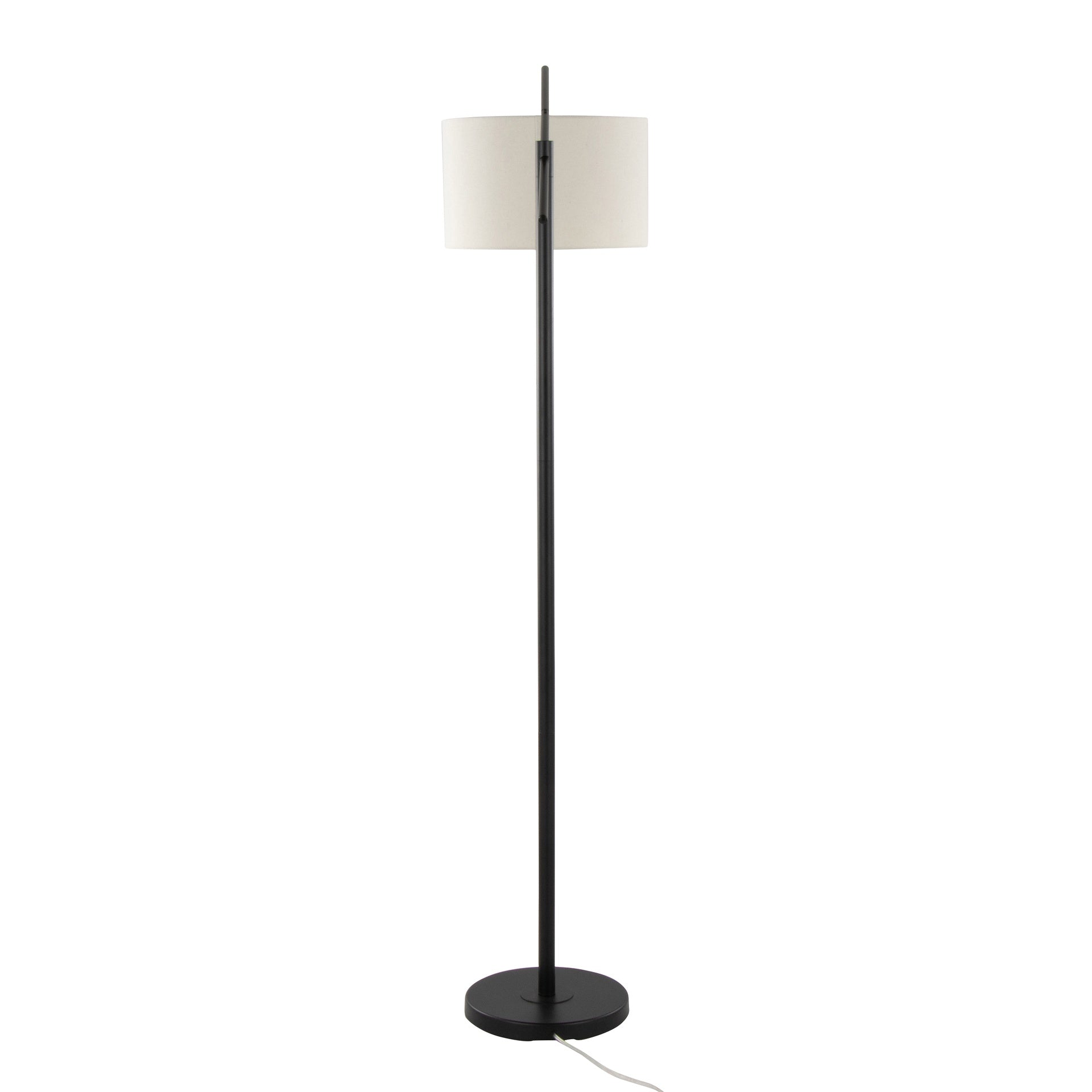 Casper 69" Contemporary Metal Floor Lamp in Matte Black Metal with Natural Linen Shade from Grandview Gallery by