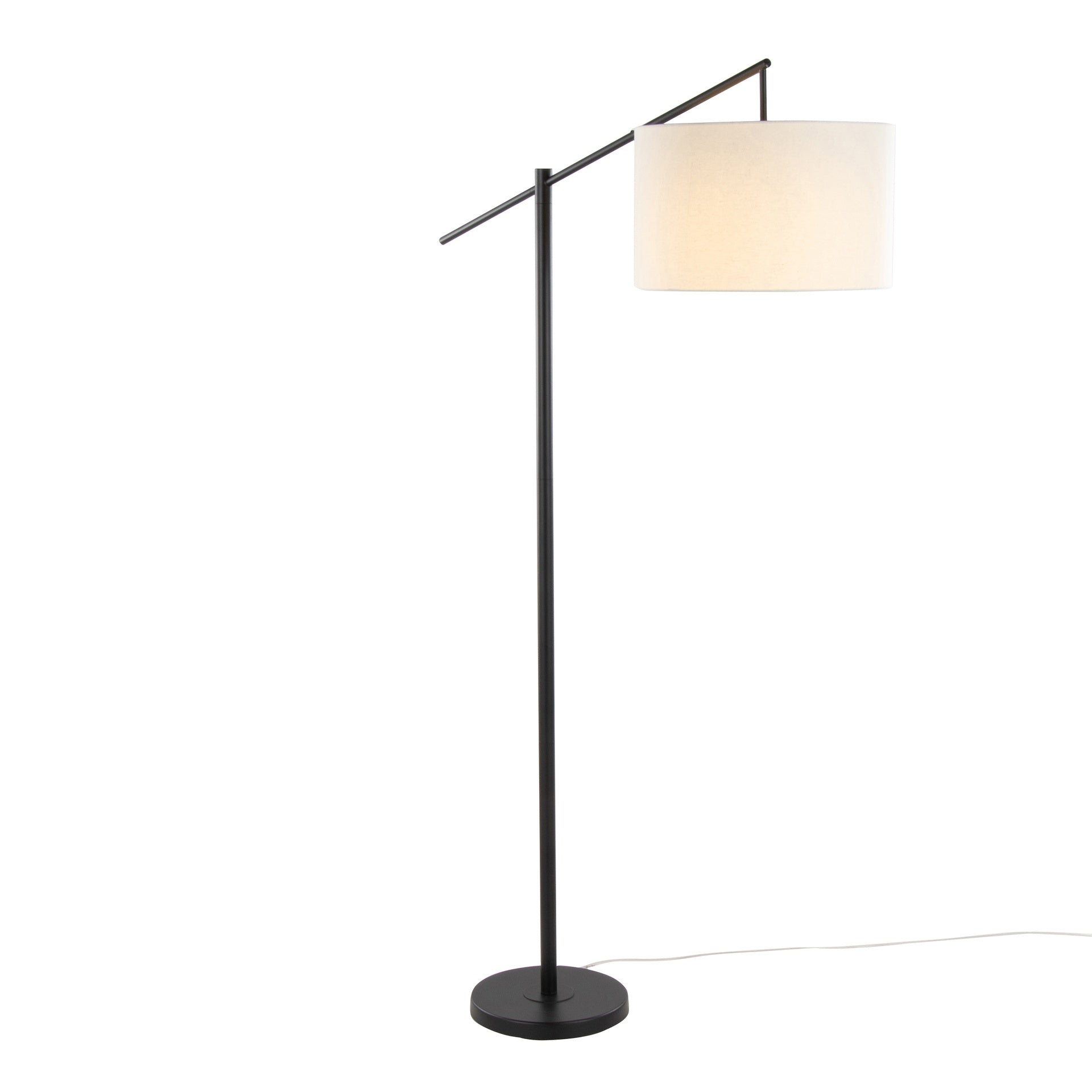 Casper 69" Contemporary Metal Floor Lamp in Matte Black Metal with Natural Linen Shade from Grandview Gallery by