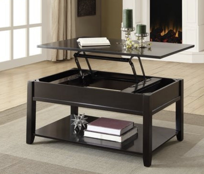 Malachi Black Finish Coffee Table W/Lift Top