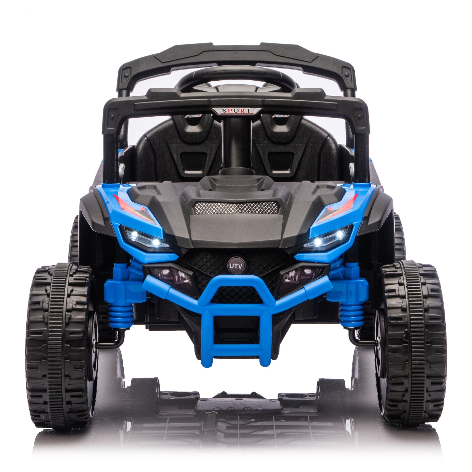 24V Kids ride on UTV W/ 2.4G PC,80W*2,Four-wheel suspension, Anti-Collision bar, High Chassis and Anti-Slip Grip wheels, Bluetooth and Music,Provide a speed of 1.86-3.11mph for Kids Aged 3-5