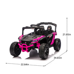 24V Kids ride on UTV W/ 2.4G PC,80W*2,Four-wheel suspension, Anti-Collision bar, High Chassis and Anti-Slip Grip wheels, Bluetooth and Music,Provide a speed of 1.86-3.11mph for Kids Aged 3-5