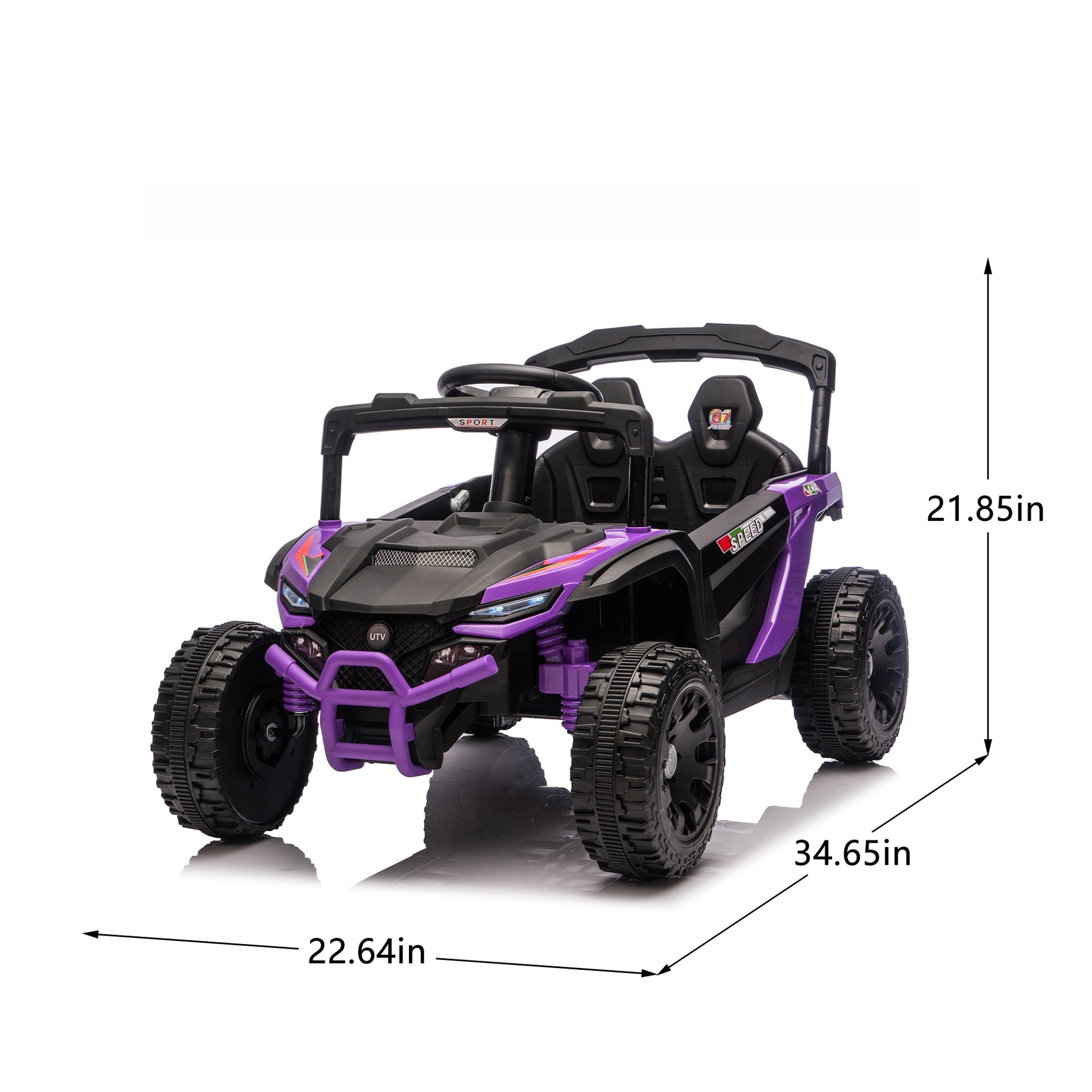 24V Kids ride on UTV W/ 2.4G PC,80W*2,Four-wheel suspension, Anti-Collision bar, High Chassis and Anti-Slip Grip wheels, Bluetooth and Music,Provide a speed of 1.86-3.11mph for Kids Aged 3-5