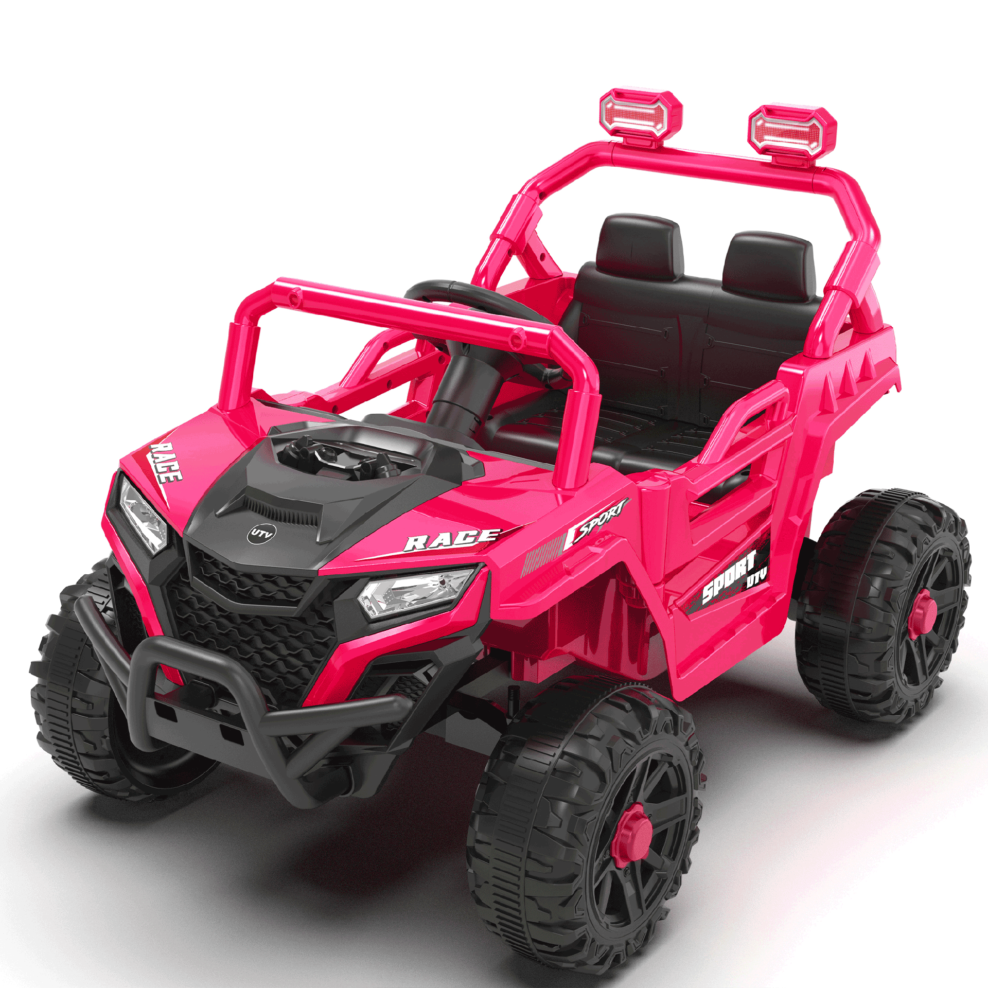 12V 2WD Kids Ride On UTV W/ 2.4G PC,Anti-Collision Bar,High Chassis,Anti-Slip Wheels & 4-Wheel Suspension,Upgraded Battery for 2-Hour Runtime,Provide a safe speed of 1.86-3.11mph for Kids Aged 3-5