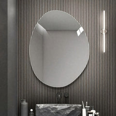 40 in. x 32 in. Modern Asymmetrical Bathroom Wall Mirror, HD Copper-Free Silver Glass, Anti-Oxidation, Vertical Hanging