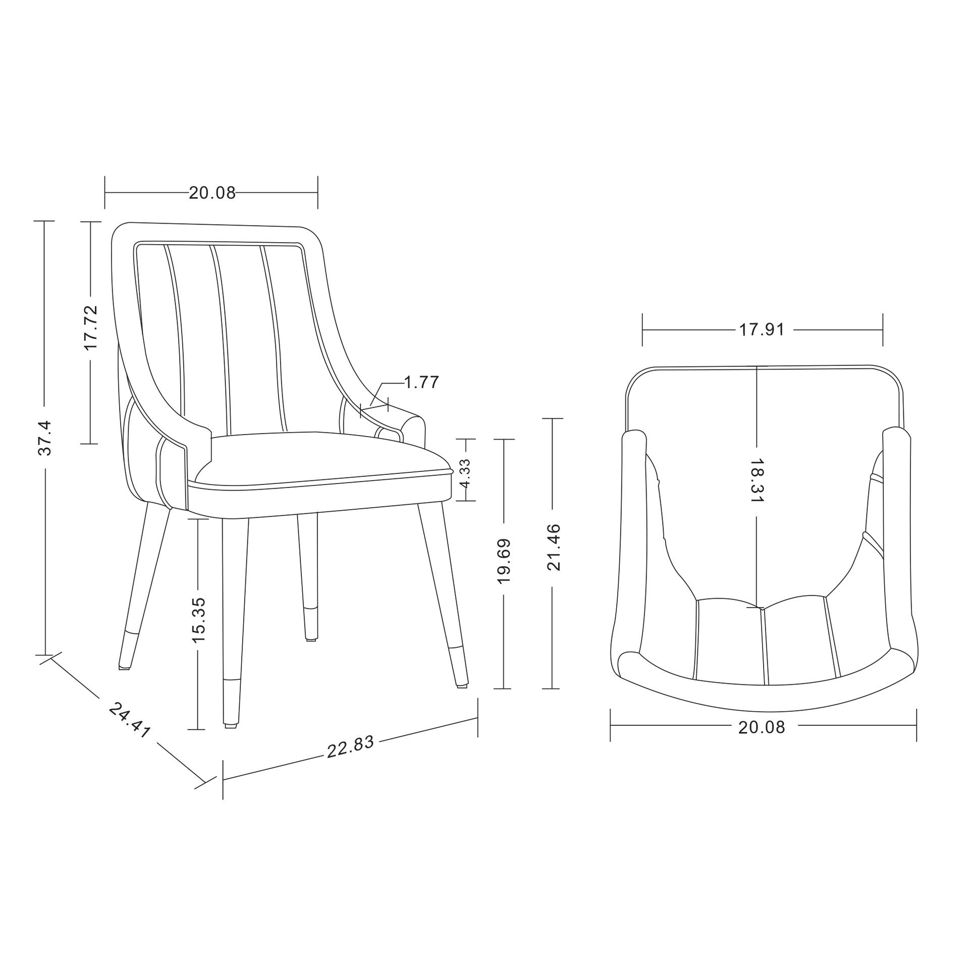 Dining Chair in Midnight Blue