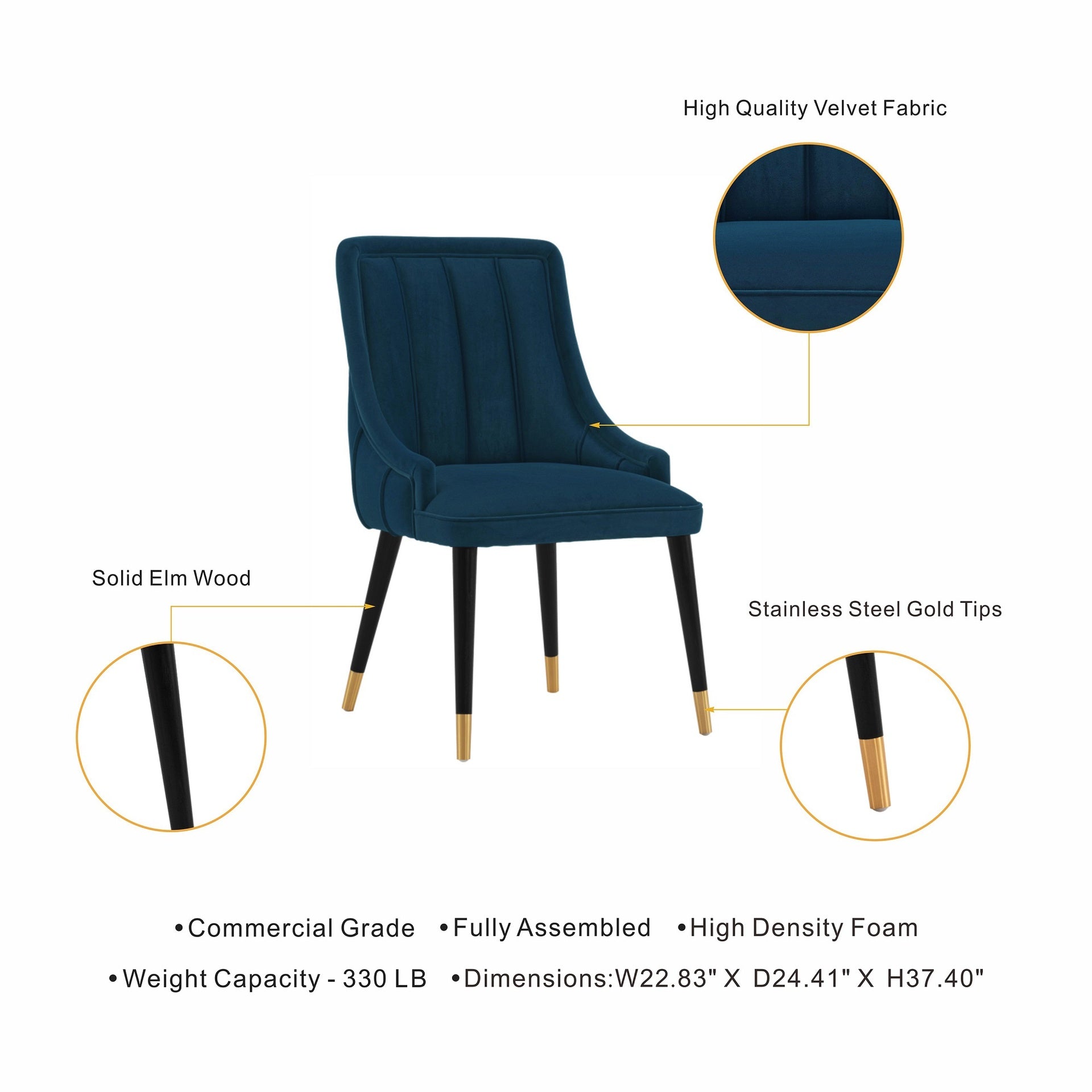 Dining Chair in Midnight Blue