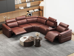 Power Recliner Sofa Set, Reclining Sectional Sofa with Adjustable Headrest & Power Recline, Breathable Leather with Storage Console & USB Ports, Easy Assembly Living Room Furniture Sets
