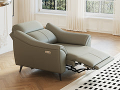 Zero Wall Recliner, 24 Inch Wide Compact Electric Recliner with Quiet Motor & Lumbar Support -Power Recliner Sofa Premium Grey