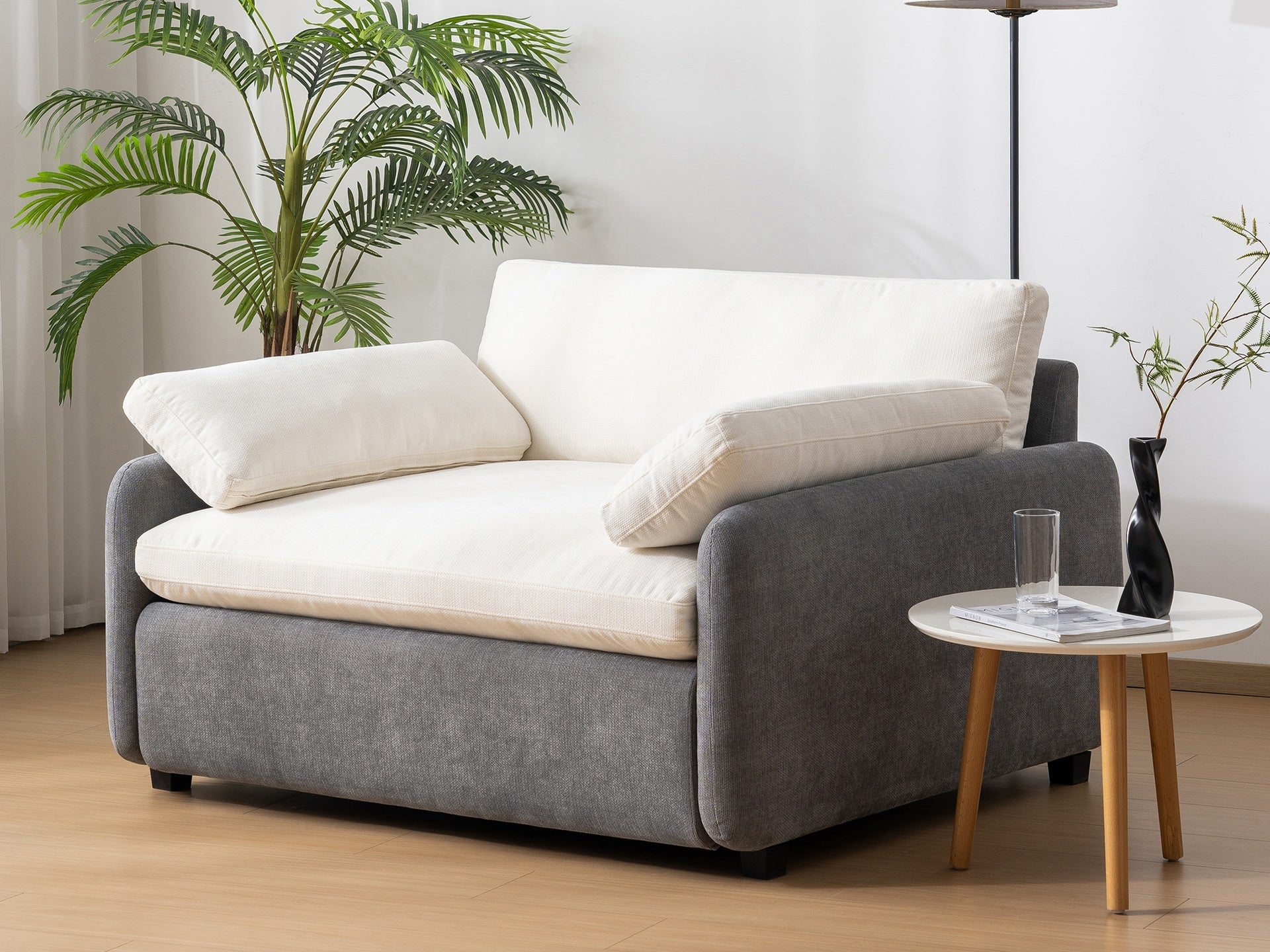 50*43" Oversized Chenille Single Sofa Chair, Wide and Deep Seat Accent Chair, Modern Upholstered Comfy Armchair, Couch Lounge with Pillows for Living Room&Apartment