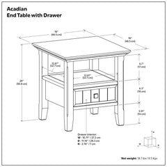 Acadian End Table with Drawer