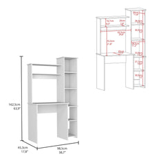 Versalles Writintg Desk, Two Superior Shelves, Five Cubbies -White