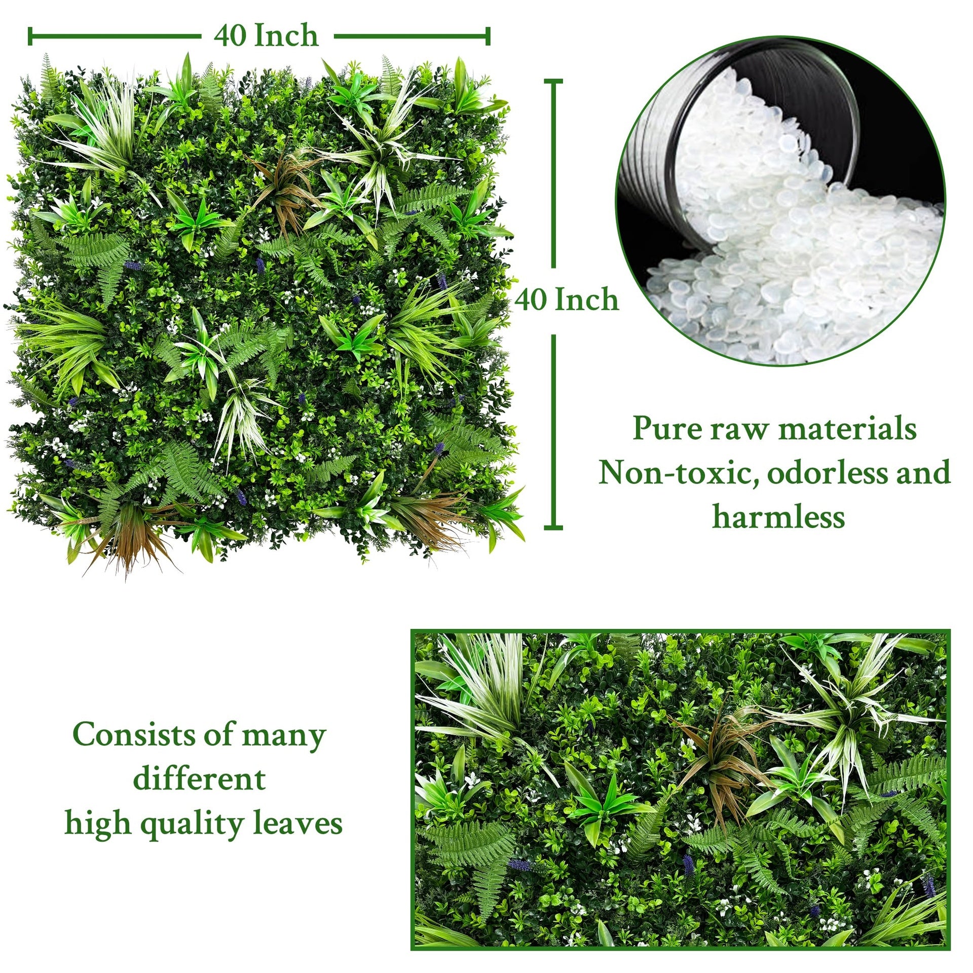 Artificial Boxwood Topiary Hedges Panels,40" x 40", Grass Backdrop Wall,Privacy Screen,Sun Protected Green Wall Decor ,for Outdoorfor Patio, Balcony, Garden, Backyard Indoor Outdoor Green Wall