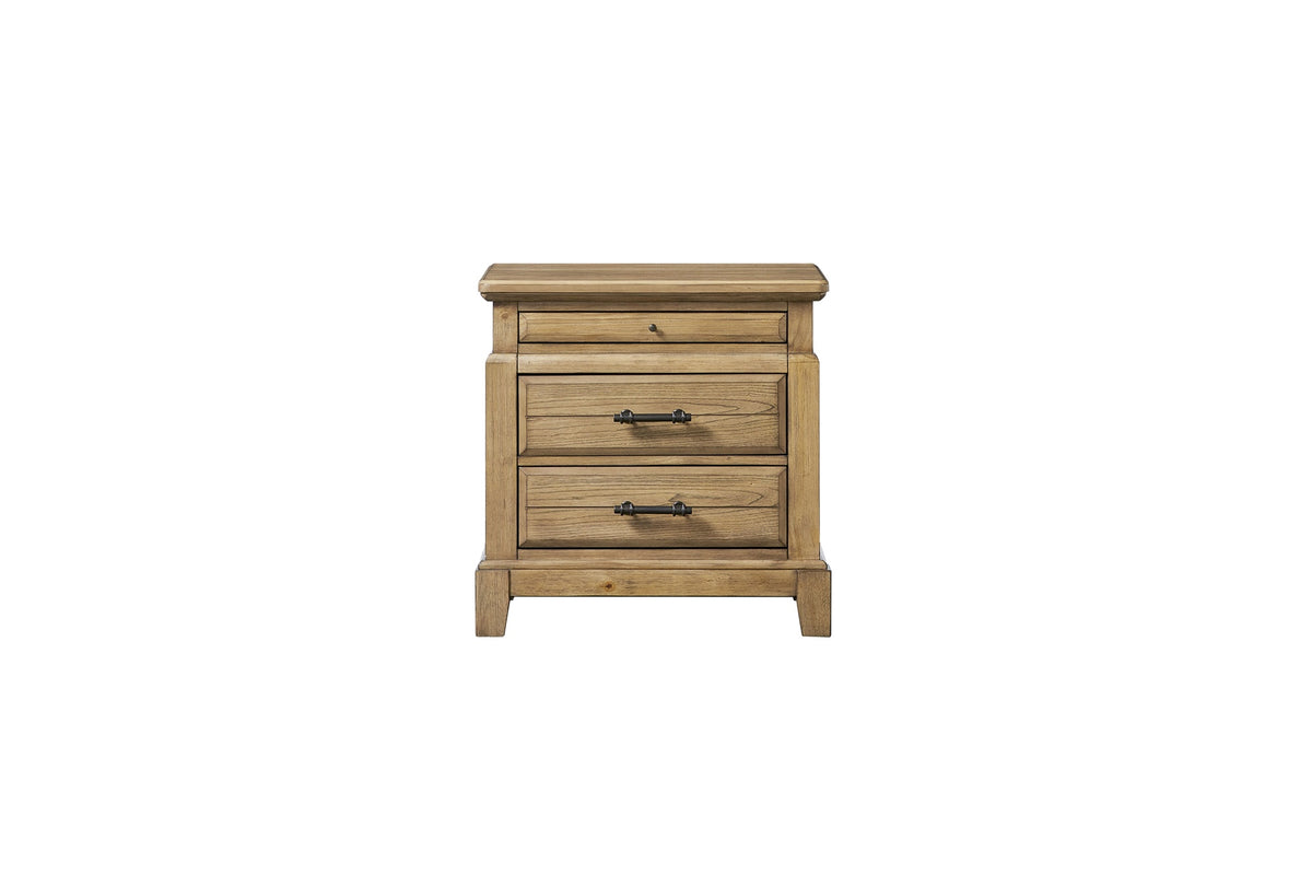 2 Drawer Nightstand w/ Tray - Caramel Finish