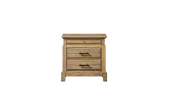 2 Drawer Nightstand w/ Tray - Caramel Finish