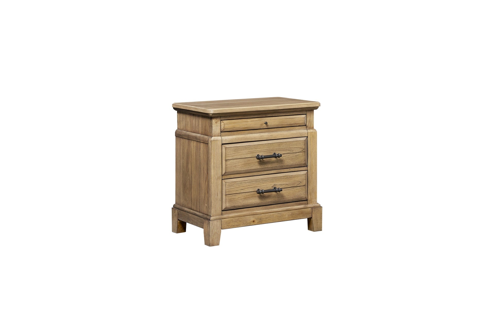 2 Drawer Nightstand w/ Tray - Caramel Finish