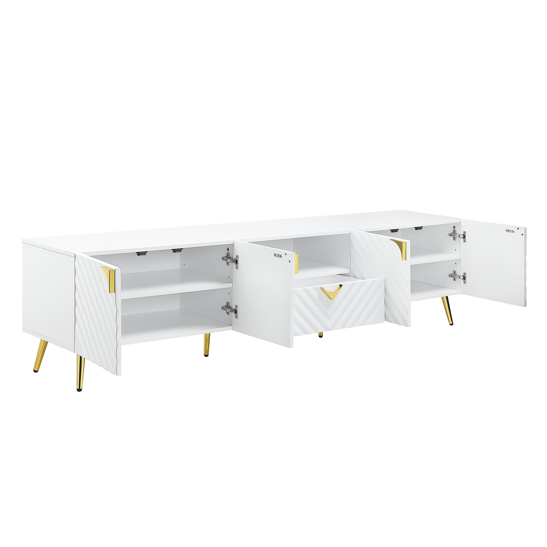 Gaines White High Gloss Finish TV Stand