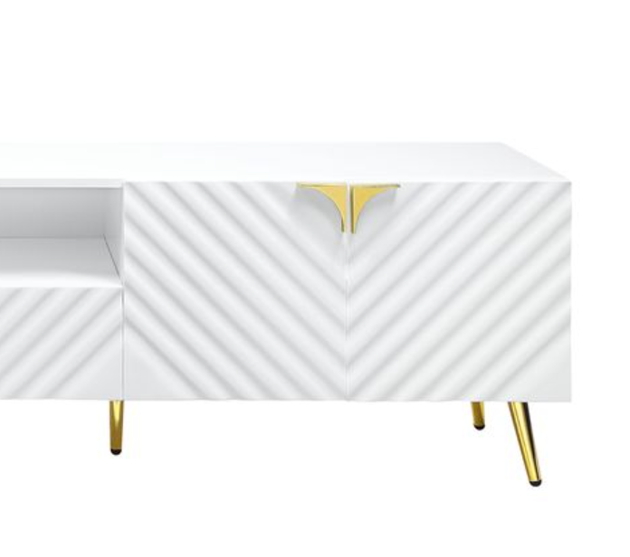 Gaines White High Gloss Finish TV Stand