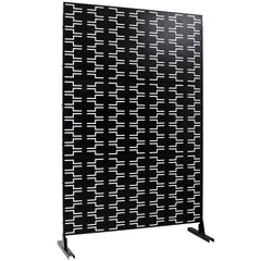 Outdoor & Indoor Privacy Screen Metal Privacy Screen 76" H×48" W, Freestanding Decorative Privacy Screen for Deck Balcony Patio, Privacy Fence Panels for Outside Lawn Garden PS112 BLACK