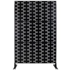 Outdoor & Indoor Privacy Screen Metal Privacy Screen 76" H×48" W, Freestanding Decorative Privacy Screen for Deck Balcony Patio, Privacy Fence Panels for Outside Lawn Garden PS112 BLACK