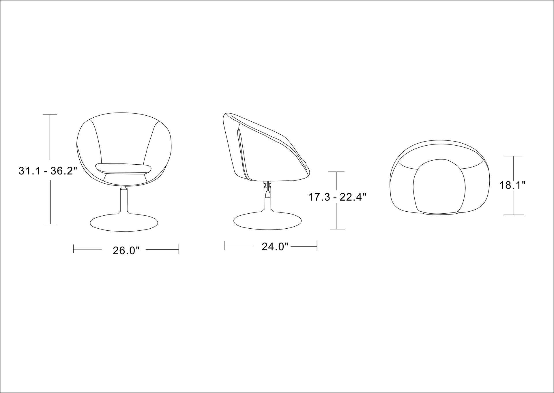 Swivel Lounge Chair in Teal
