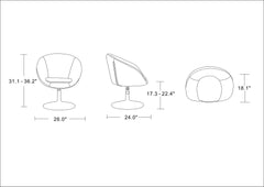 Swivel Lounge Chair in Teal