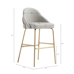 Barstool in Stone Gray and Gold